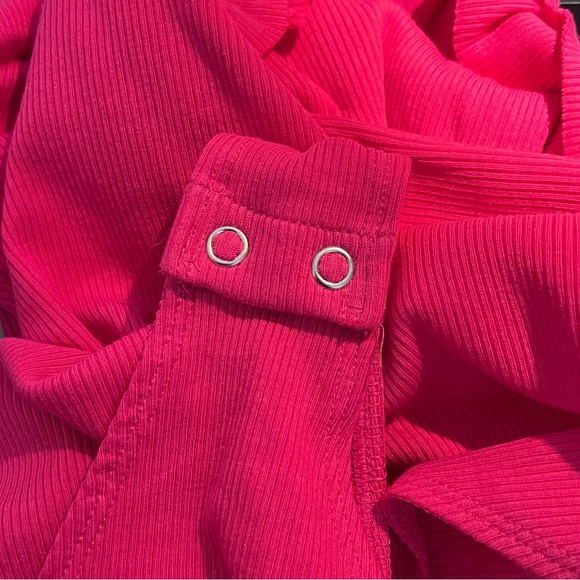 Zara Ribbed Ruffle Sleeve Pink Bodysuit size Medium - Picture 7 of 12